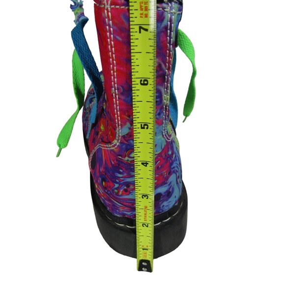 T.U.K. TUK ANARCHIC 9 Paint Swirl Combat Lug Boots PUNK Street Wear Avant Garde - Picture 11 of 12